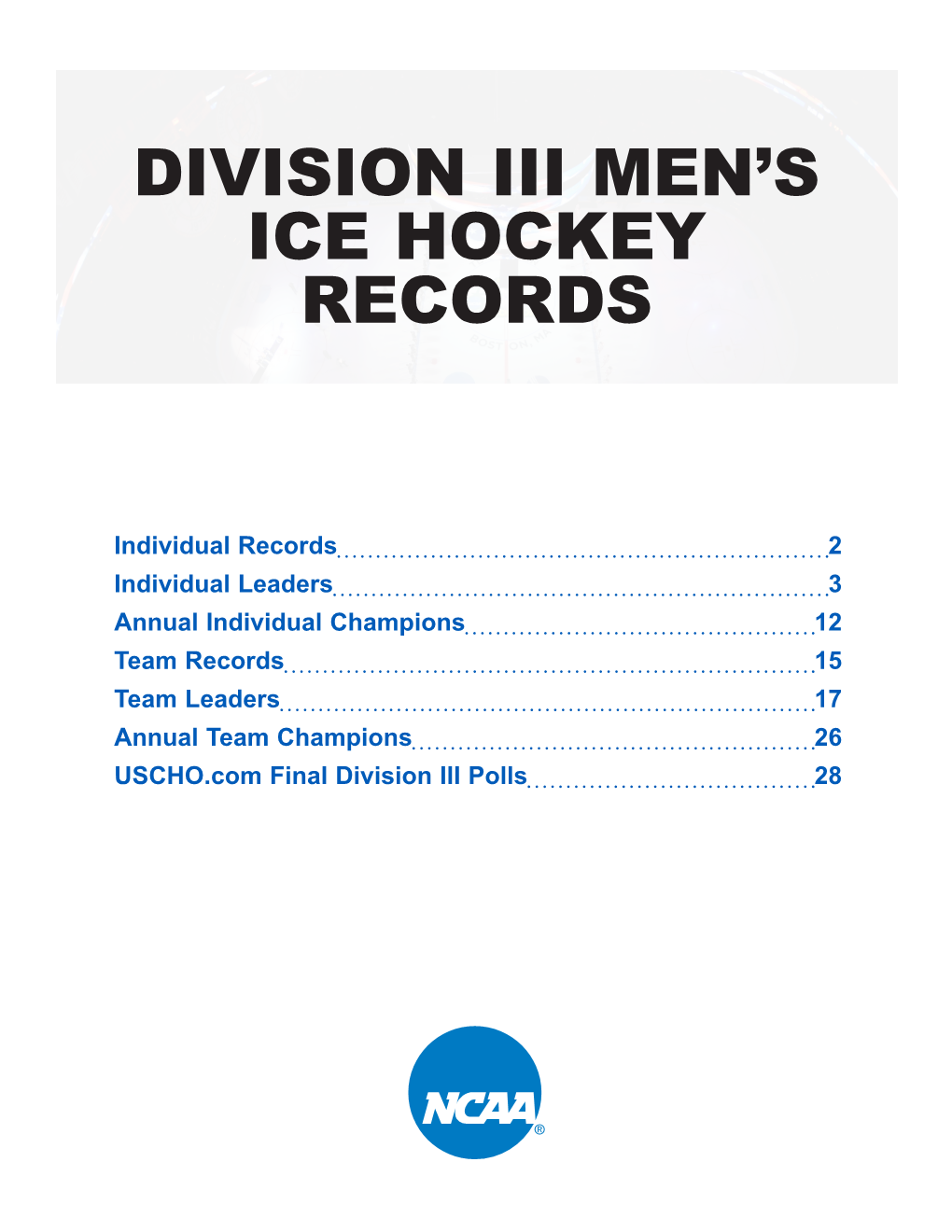 Division Iii Men's Ice Hockey Records