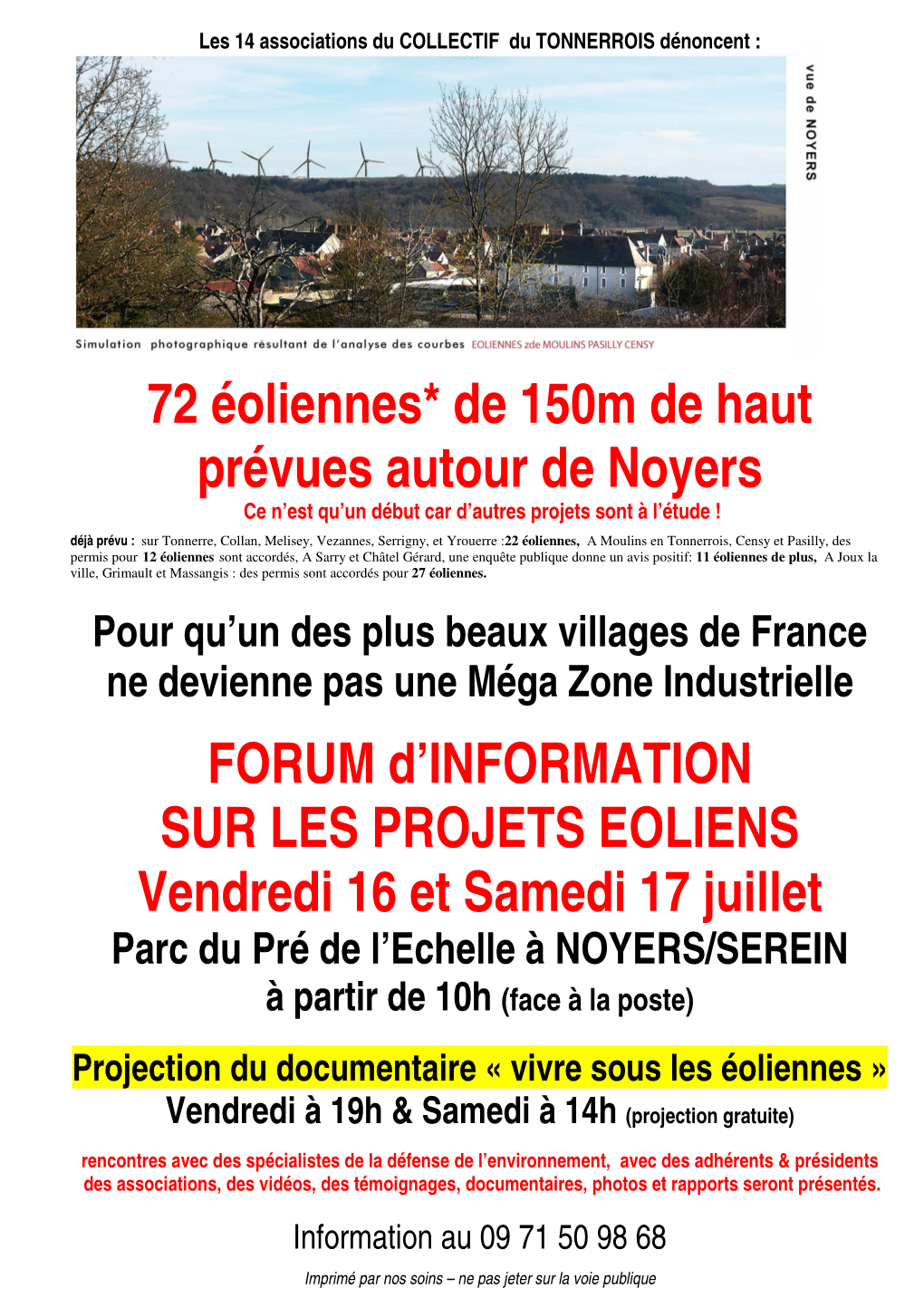 72 Éoliennes* De 150M De Haut Prévues Autour De Noyers FORUM