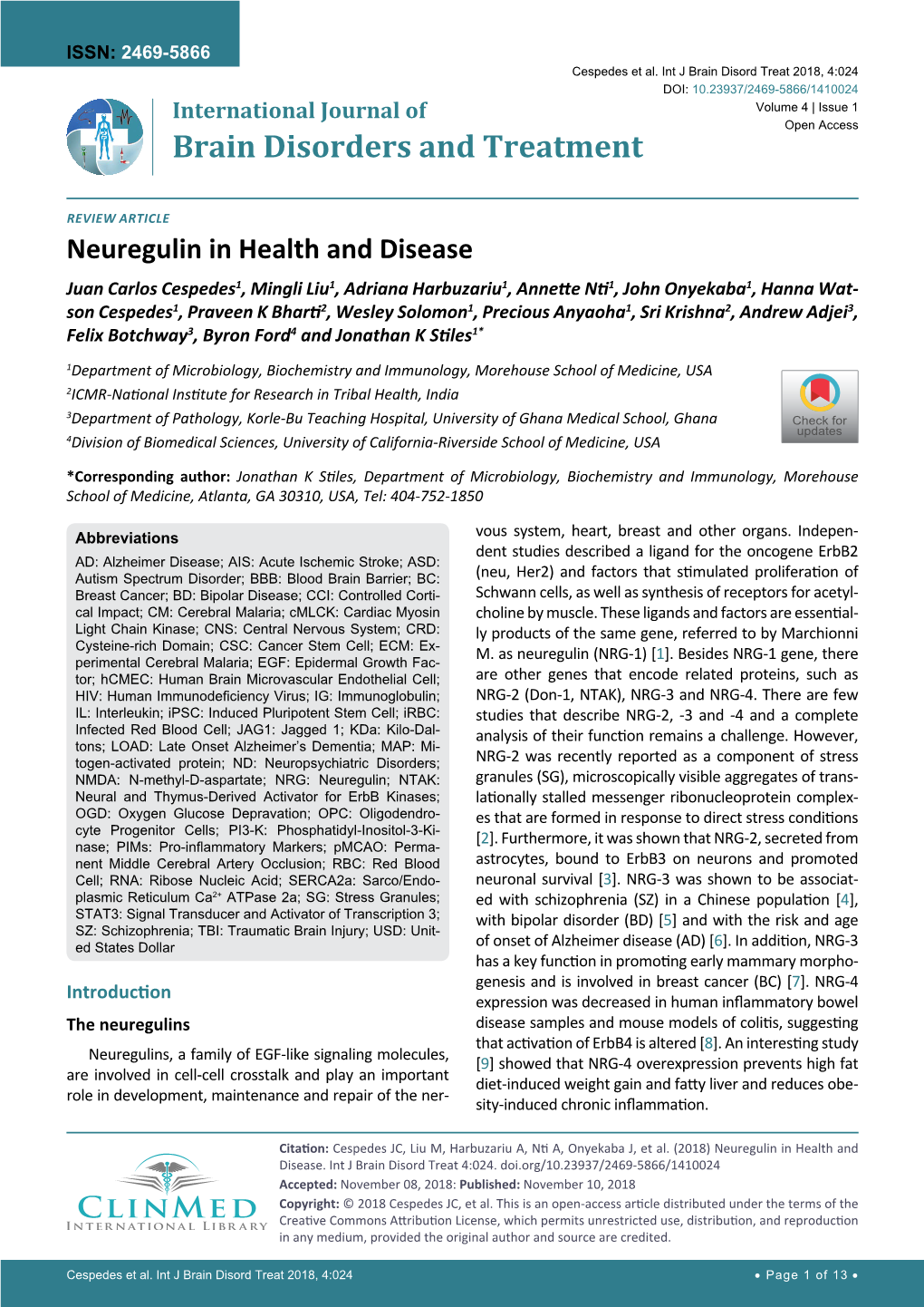 Neuregulin in Health and Disease