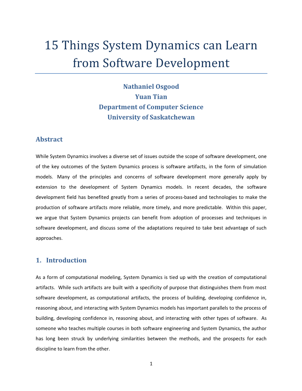 15 Things System Dynamics Can Learn from Software Development