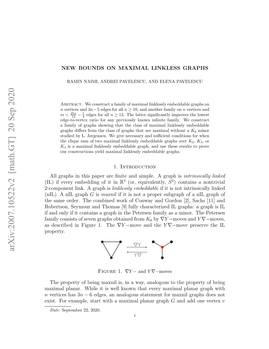 Arxiv:2007.10522V2 [Math.GT] 20 Sep 2020