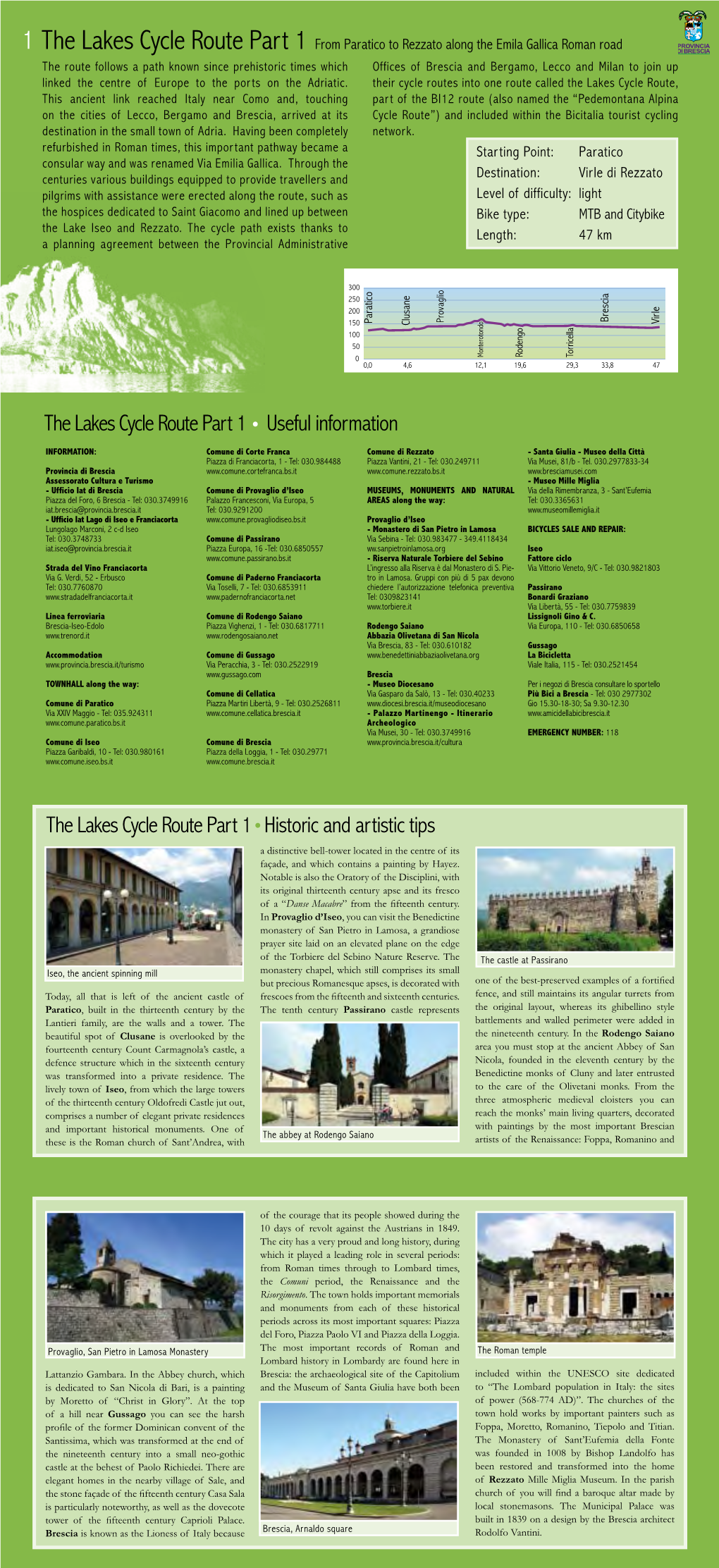 The Lakes Cycle Route Part 1 the Lakes Cycle Route Part 1 Historic and Artistic Tips Useful Information