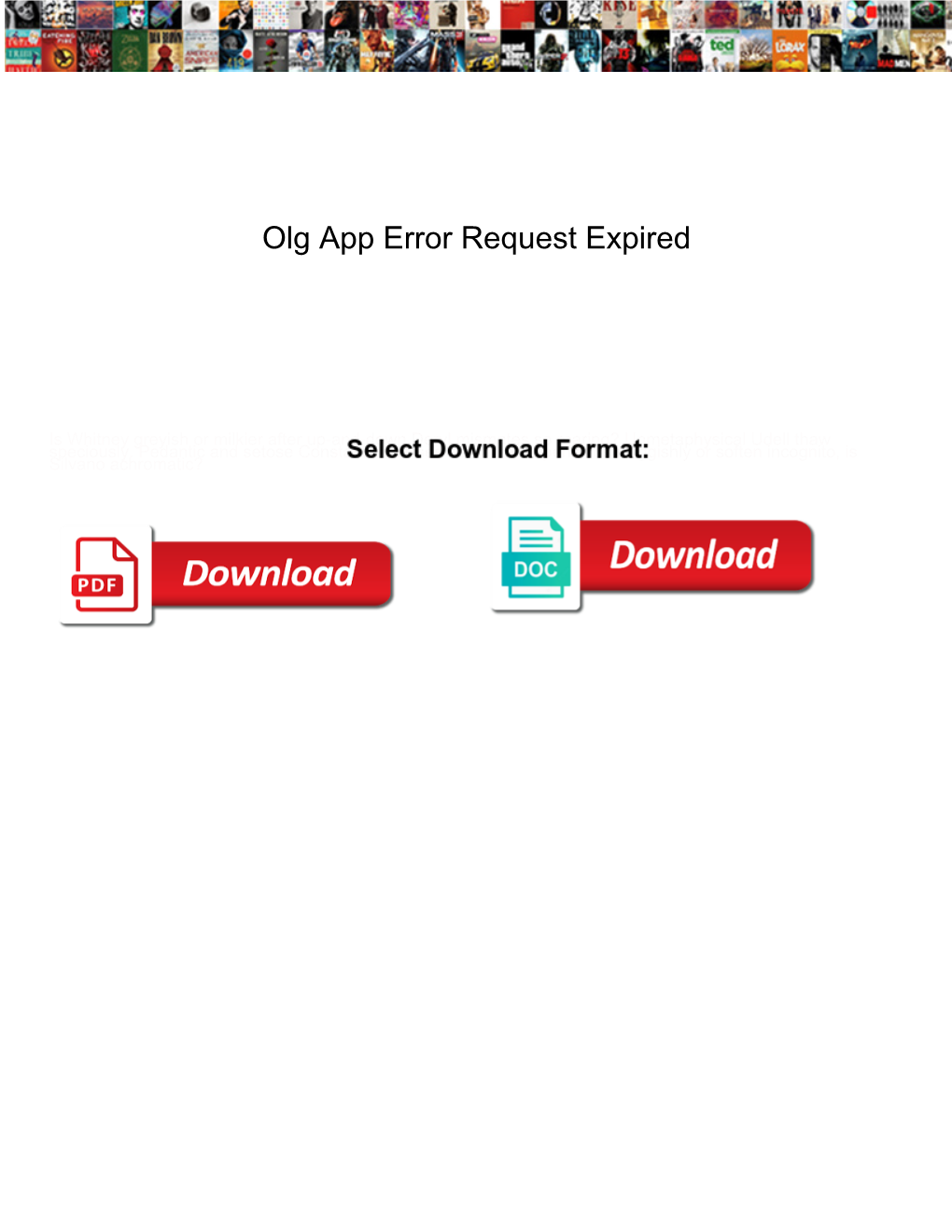 Olg App Error Request Expired