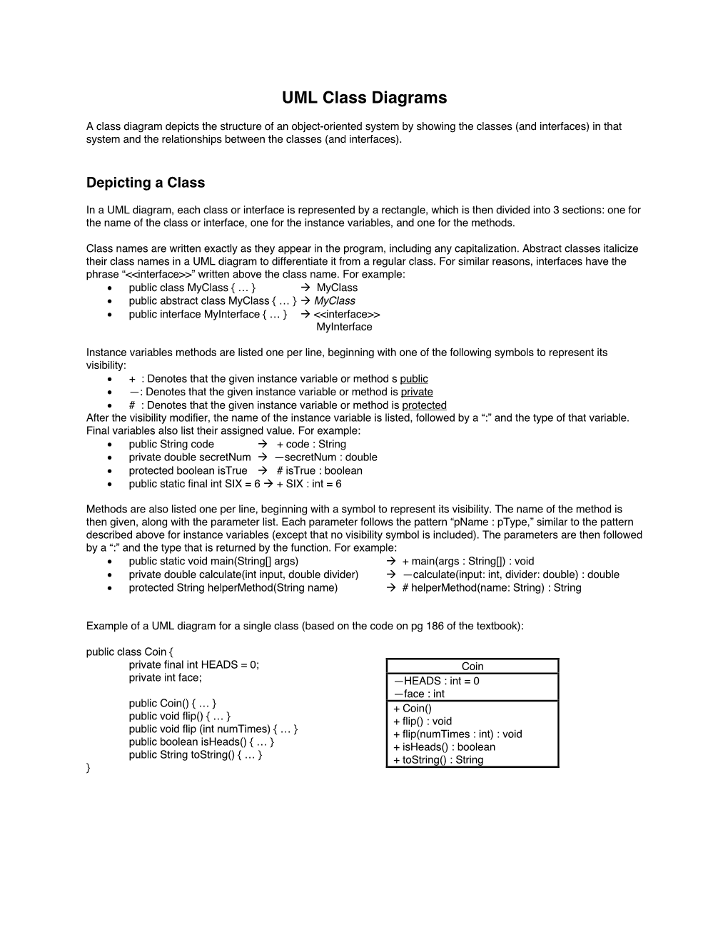 UML Class Diagrams