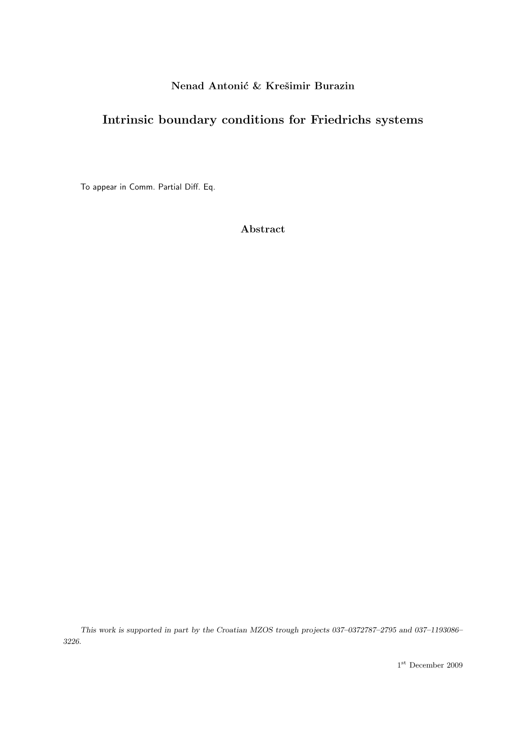 Intrinsic Boundary Conditions for Friedrichs Systems