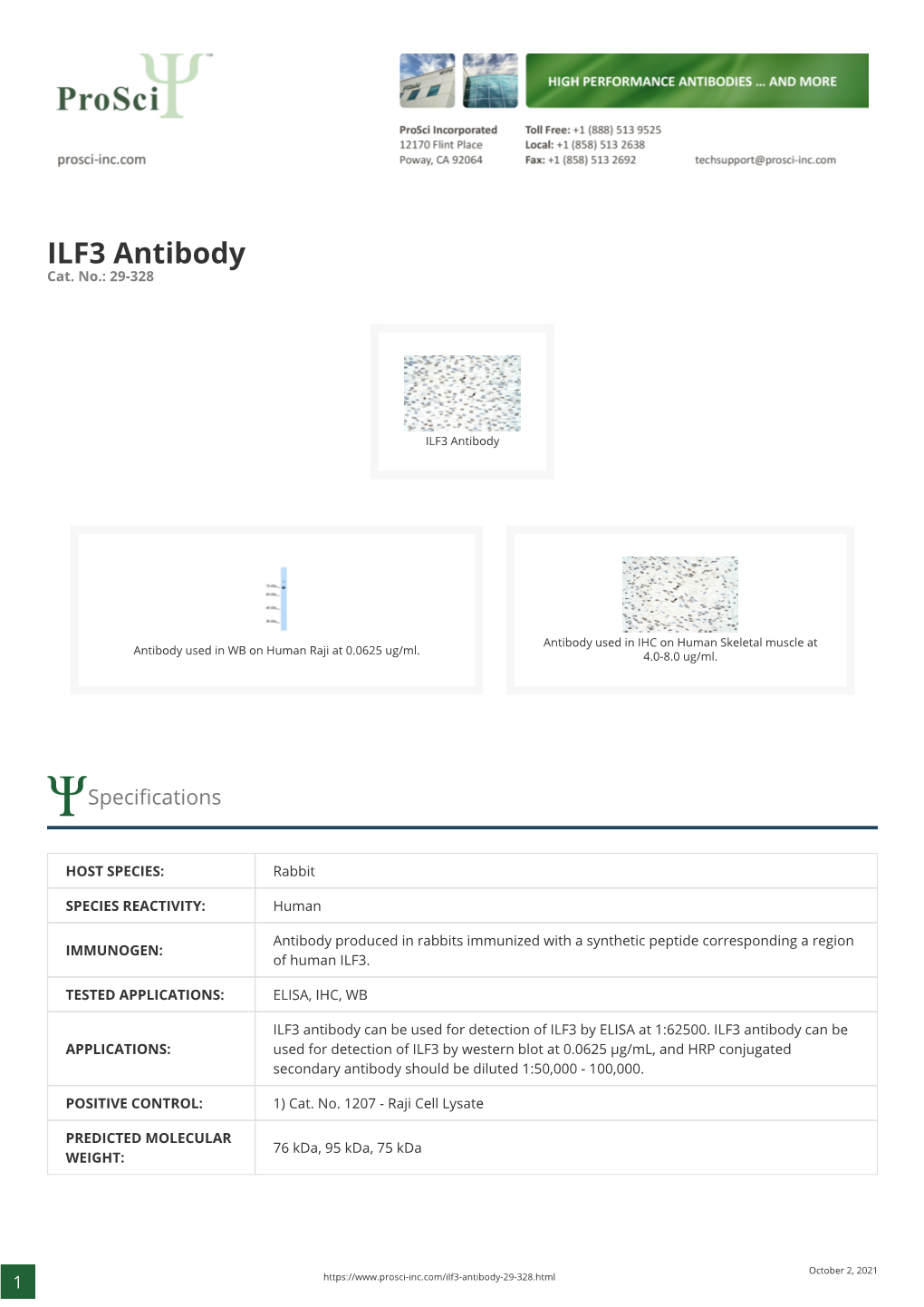 ILF3 Antibody Cat