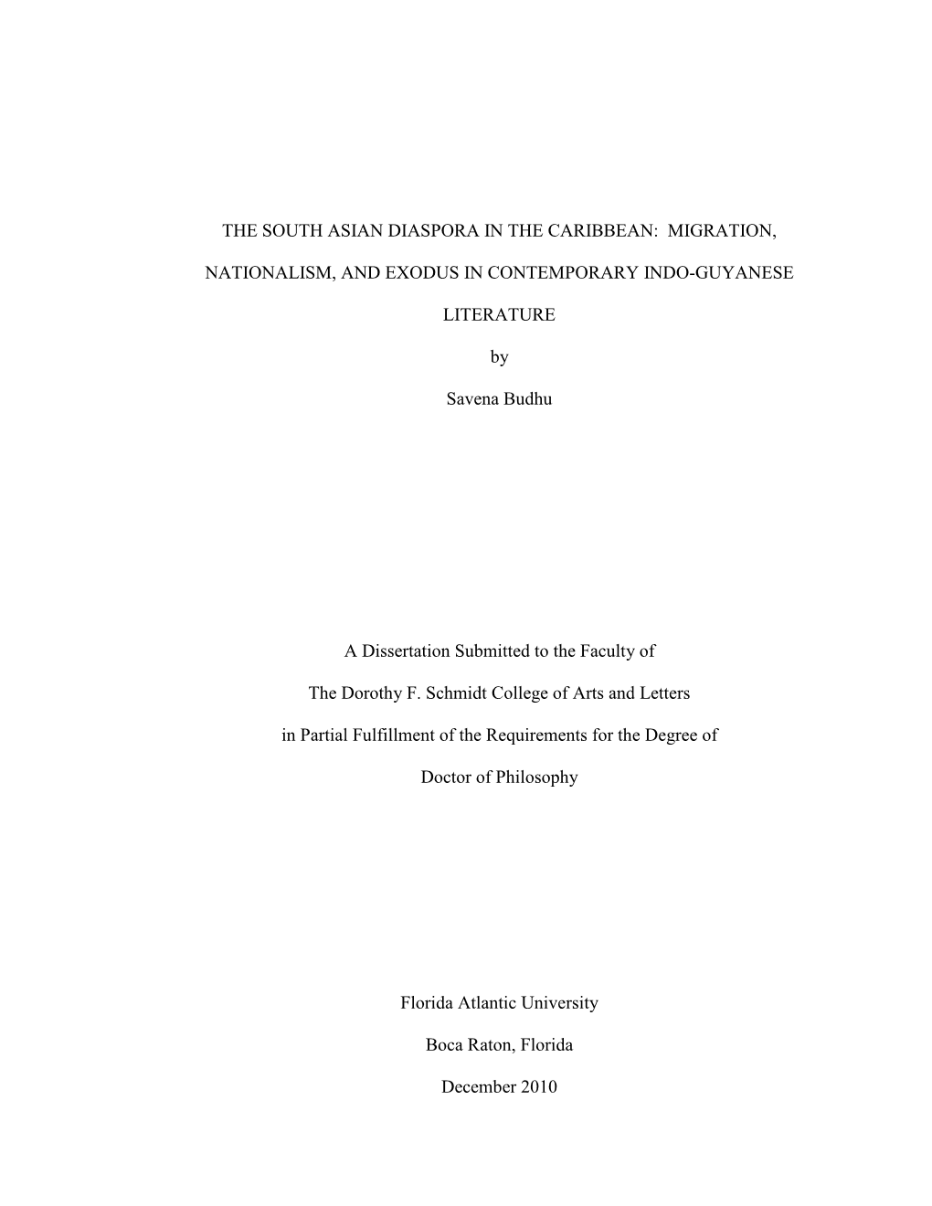 South Asian Diaspora in the Caribbean: Migration