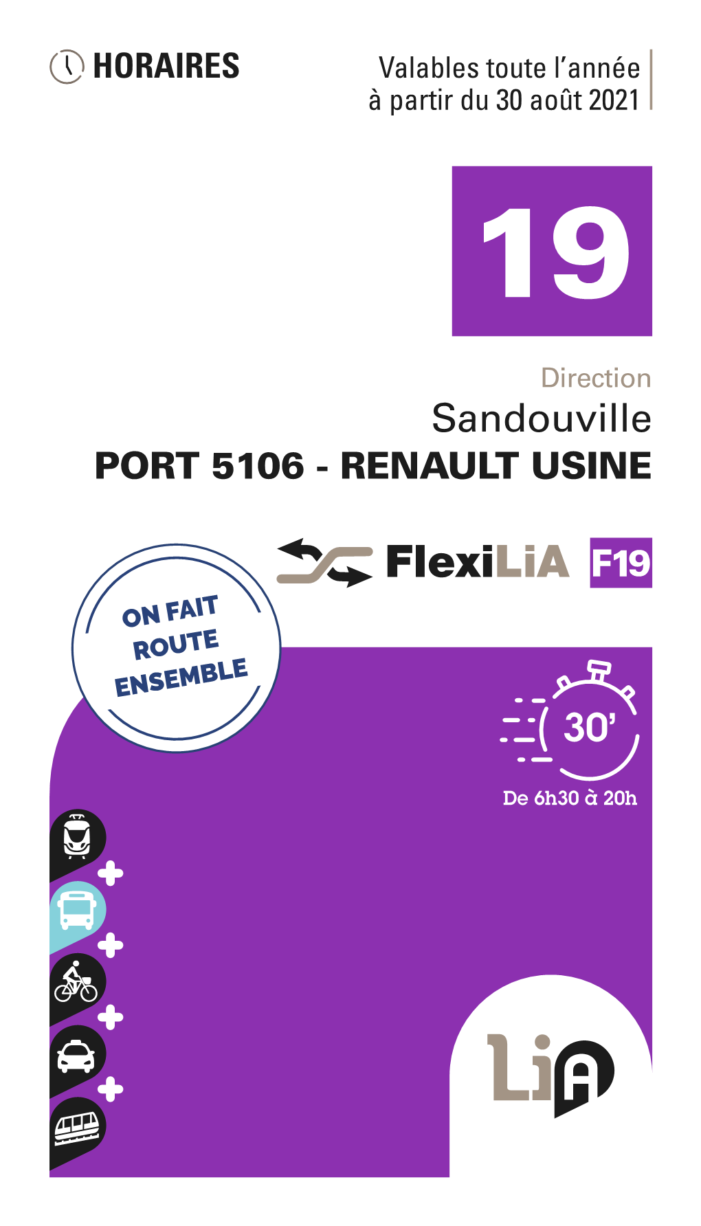 Ligne 19 : Le Havre Gares / Sandouville Port 5106 - Renault Usine