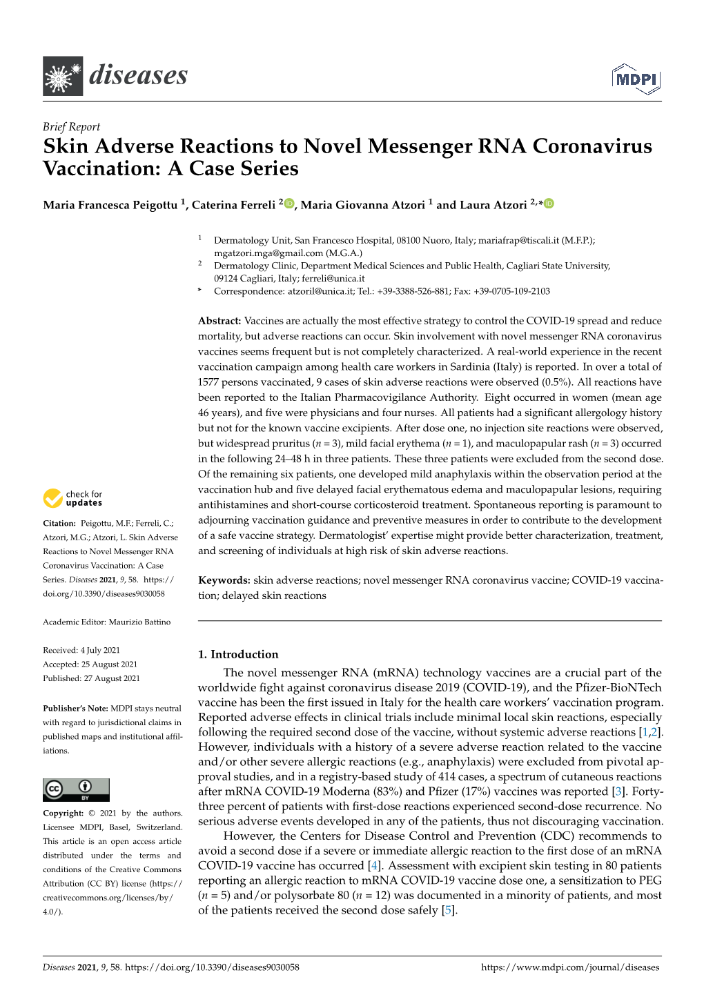 Skin Adverse Reactions to Novel Messenger RNA Coronavirus Vaccination: a Case Series