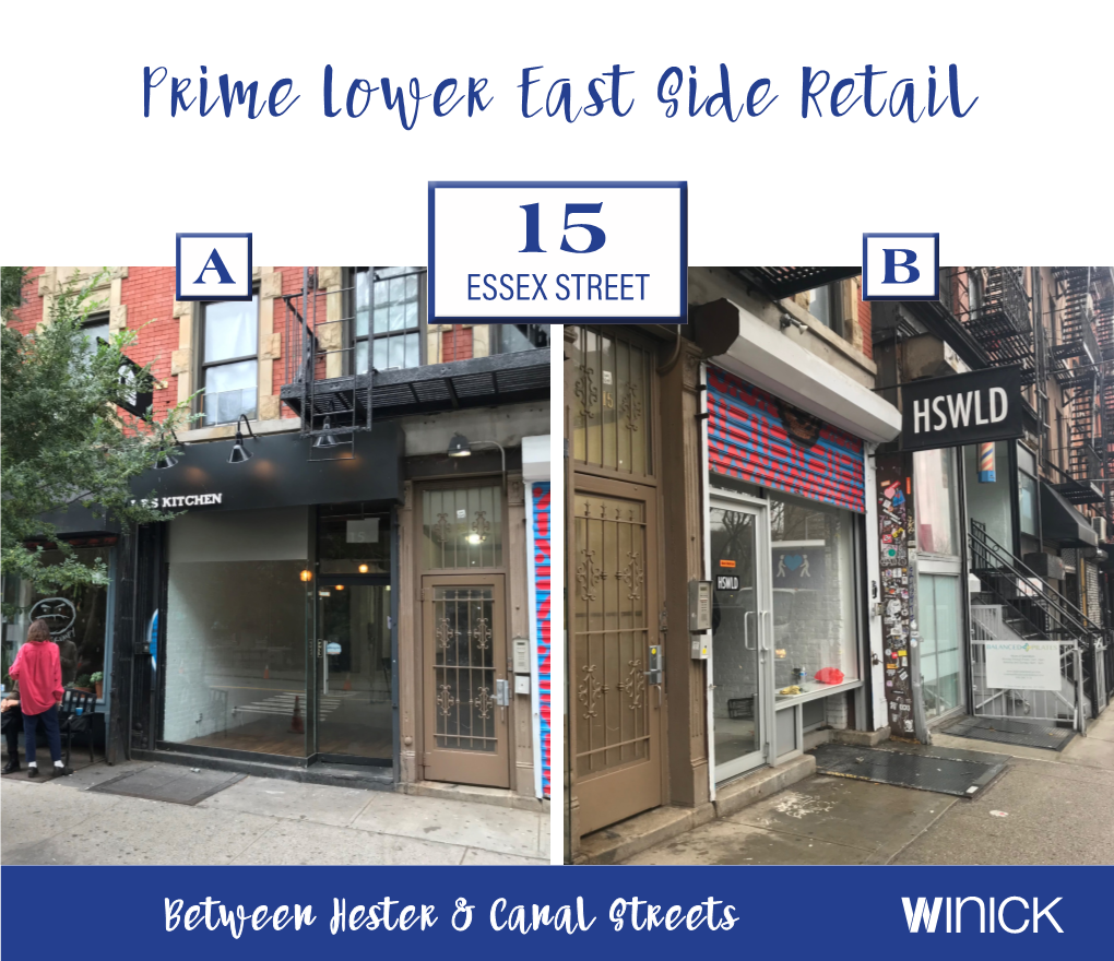 Prime Lower East Side Retail 15 a ESSEX STREET B