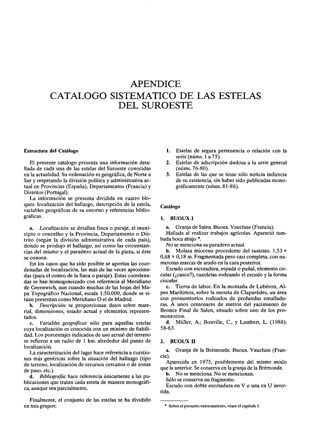 Apendice Catalogo Sistematico De Las Estelas Del Suroeste