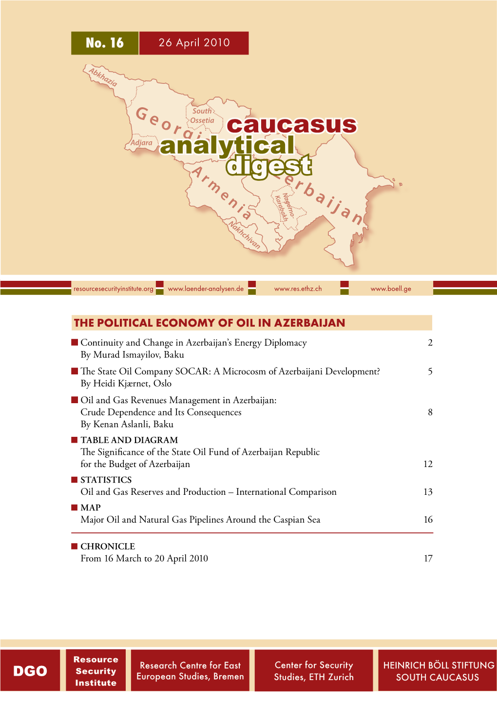 No. 16: the Political Economy of Oil in Azerbaijan