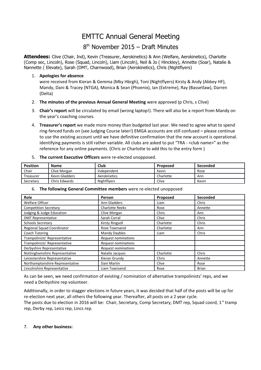 EMTTC Annual General Meeting