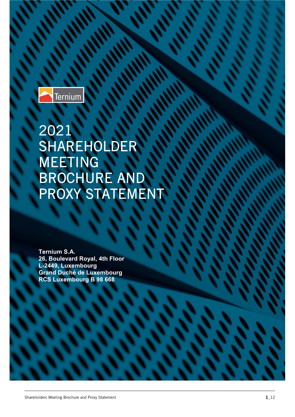 Brochure and Proxy Statement