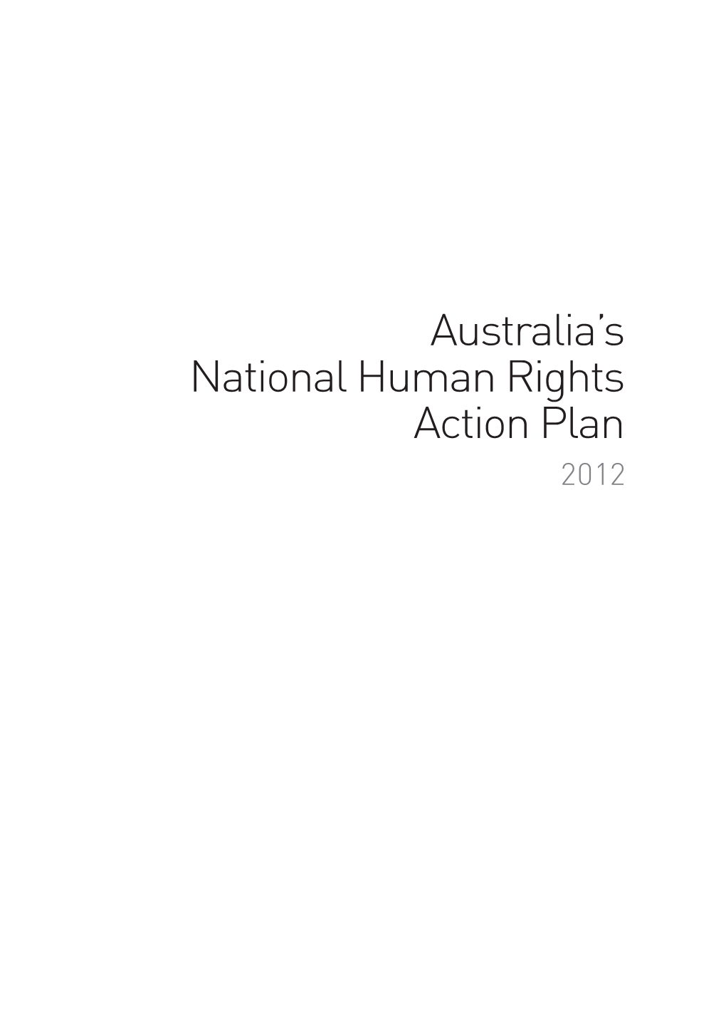 Australia's National Human Rights Action Plan
