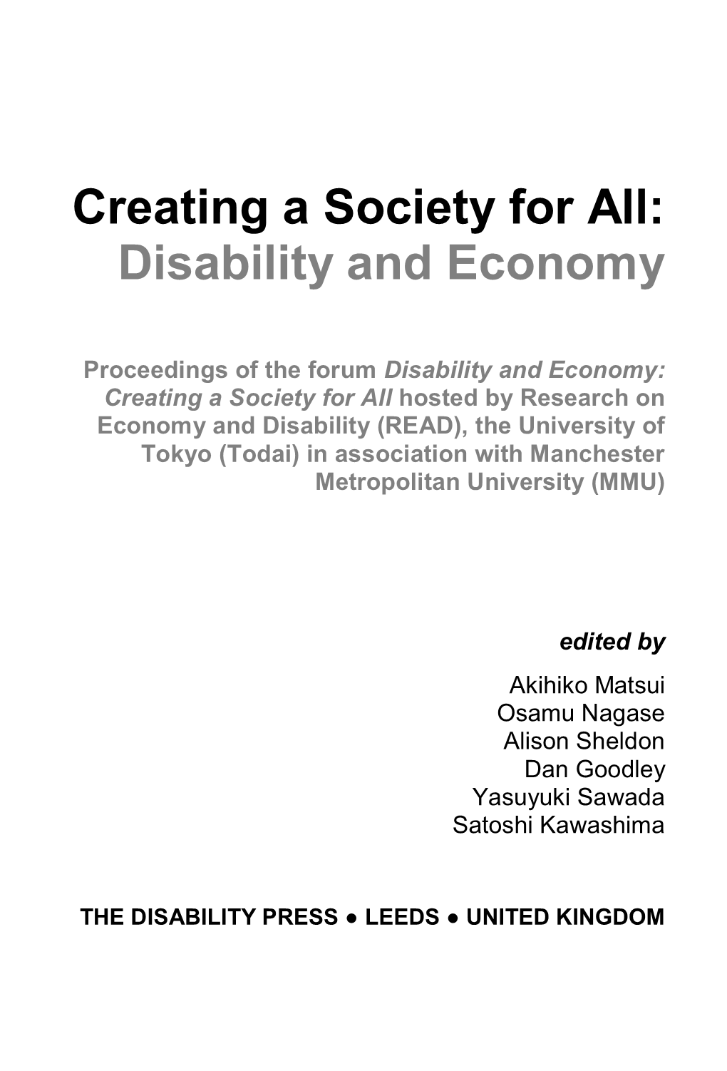 Disability and Economy