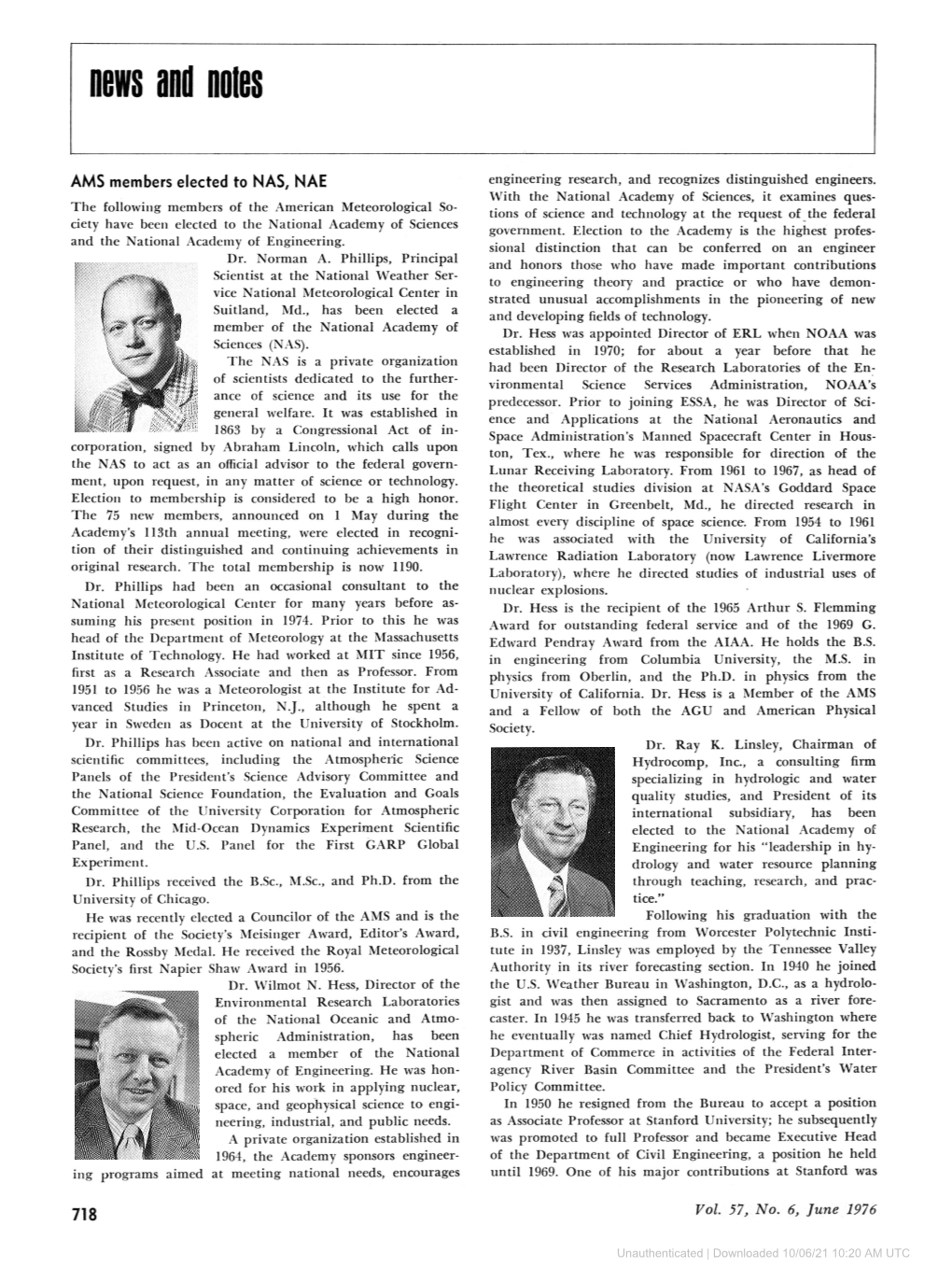 Downloaded 10/06/21 10:20 AM UTC Bulletin American Meteorological Society 719 the Initiation of a Water Resource Management Program Corded in Deep-Sea Sediments