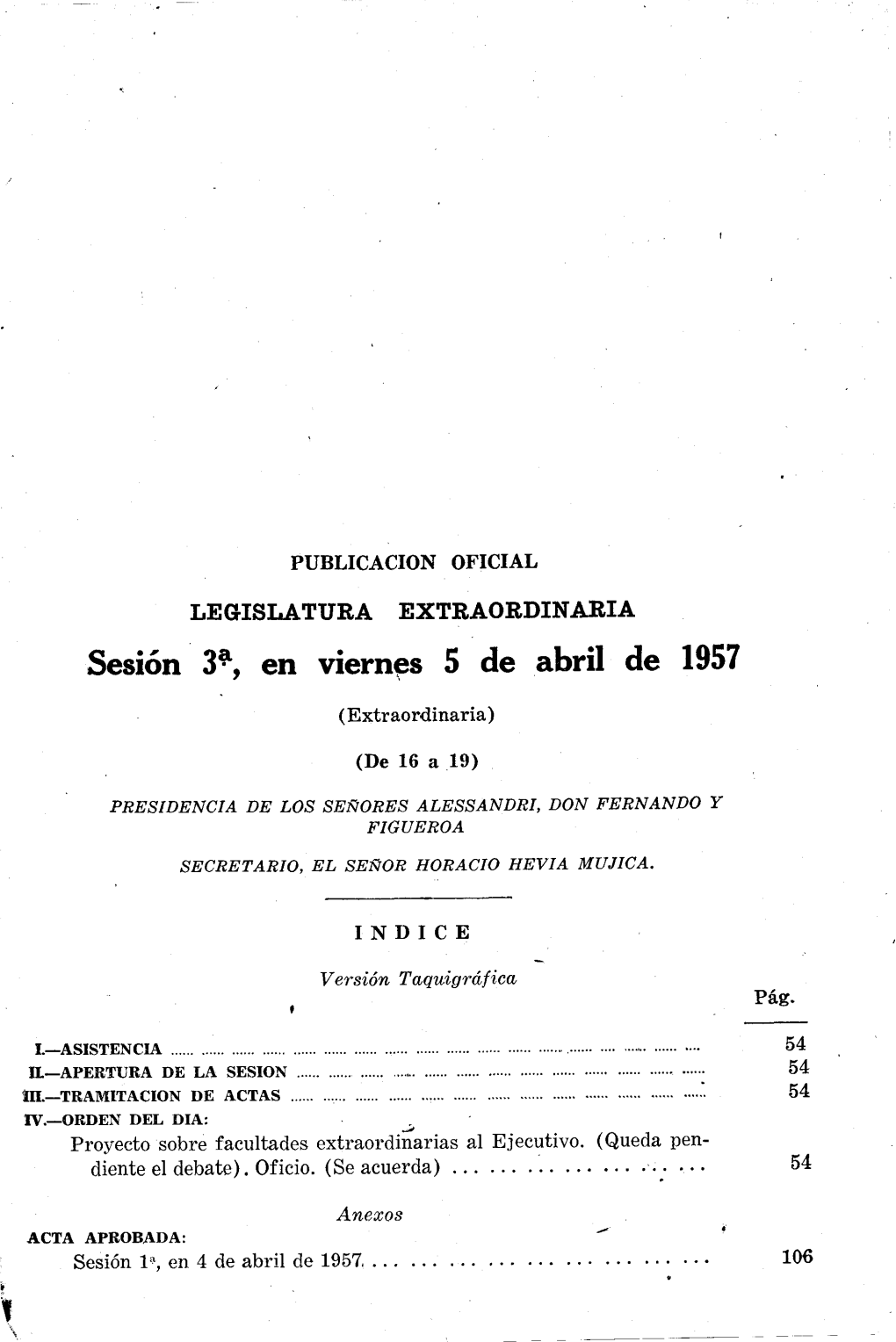 Sesión 3", En Viern~S 5 De Abril De 1957