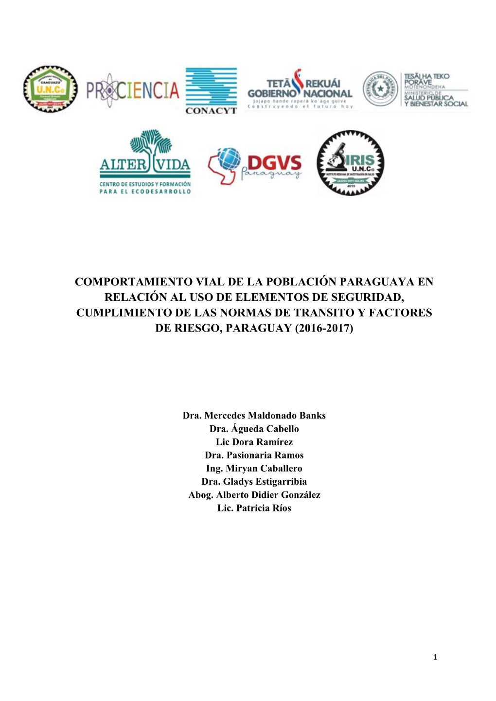 Comportamiento Vial De La Población Paraguaya En Relación Al Uso De Elementos De Seguridad, Cumplimiento De Las Normas De Tran