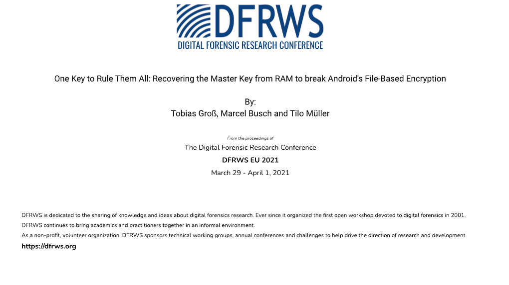 Digital Forensic Research Conference
