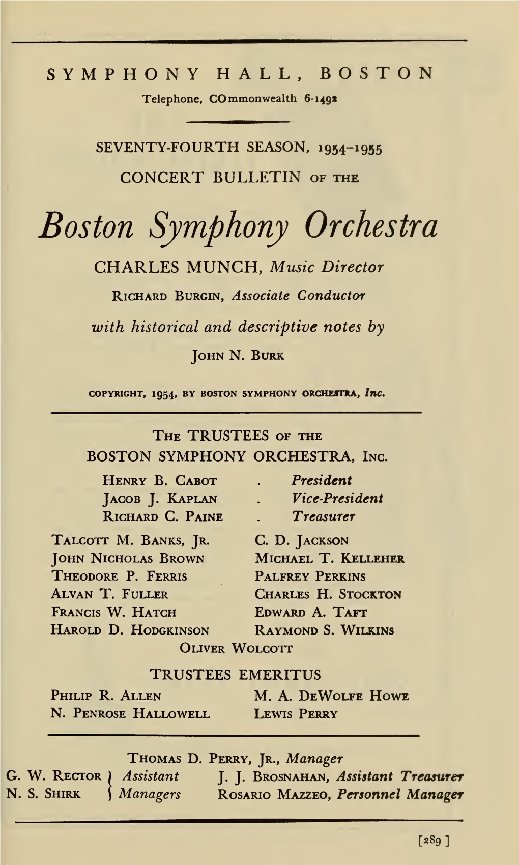 Boston Symphony Orchestra Concert Programs, Season