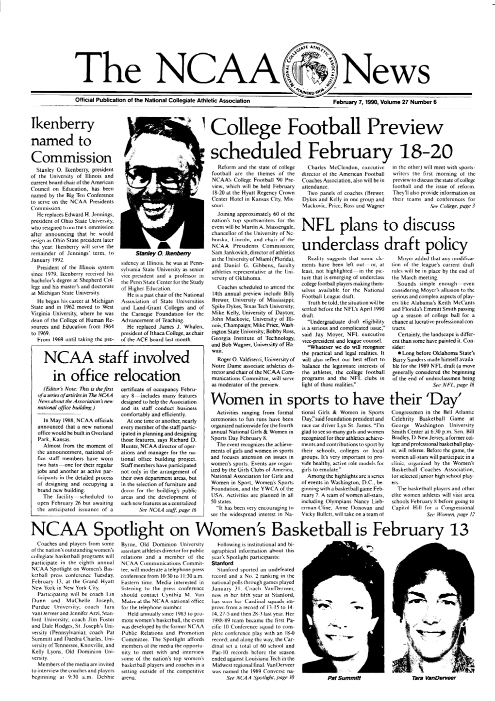 February 7,199O a Plan to Give Athletics Administration a New Face by J