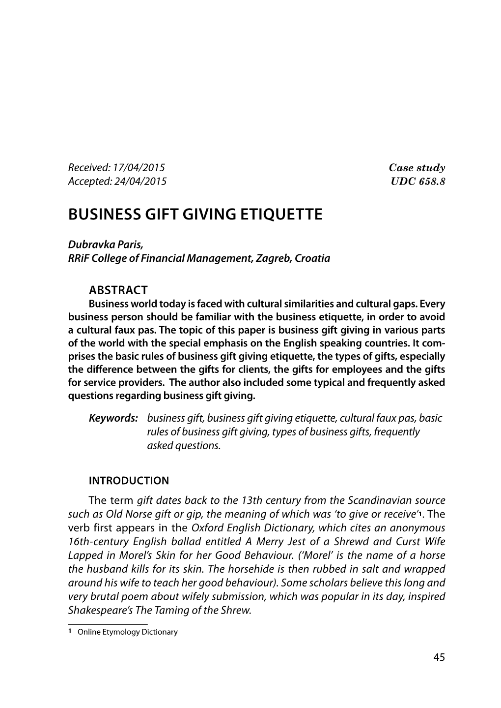 Business Gift Giving Etiquette