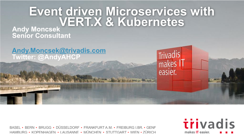 Event Driven Microservices with Vertx and Kubernetes