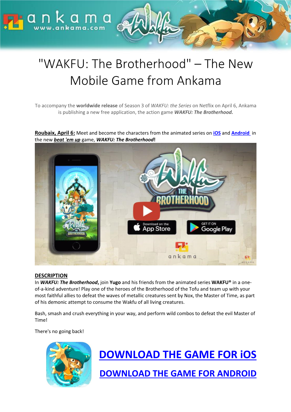 "WAKFU: the Brotherhood" – the New Mobile Game from Ankama