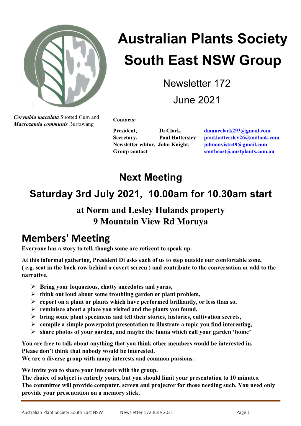 Australian Plants Society South East NSW Group