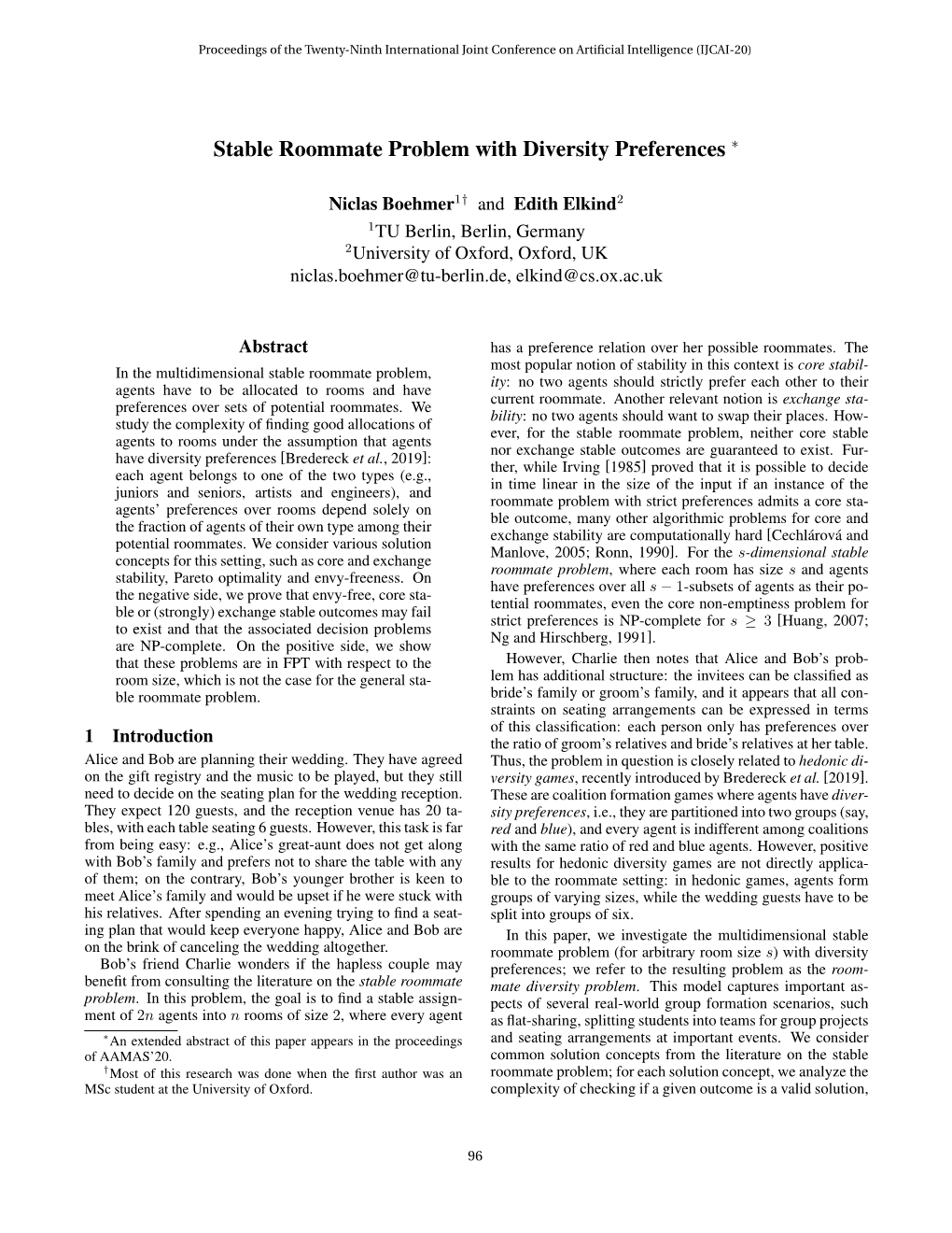 Stable Roommate Problem with Diversity Preferences ∗