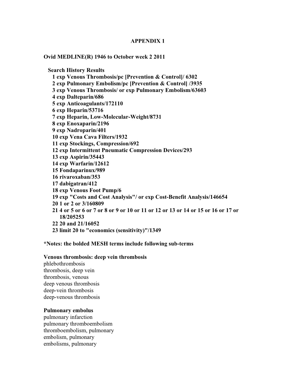 Ovid MEDLINE(R) 1946 to October Week 2 2011