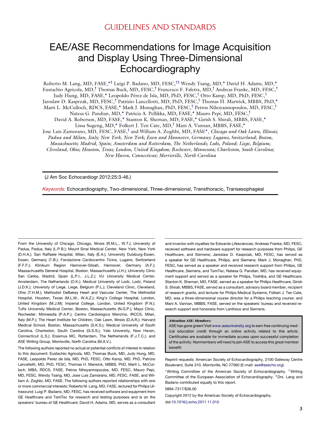 Image Acquisition and Display Using Three-Dimensional Echocardiography
