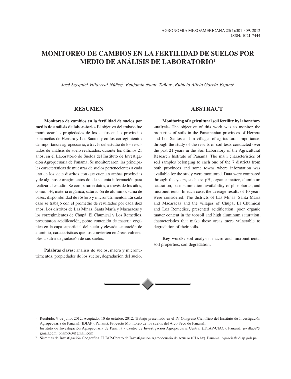 Monitoreo De Cambios En La Fertilidad De Suelos Por Medio De Análisis De Laboratorio1