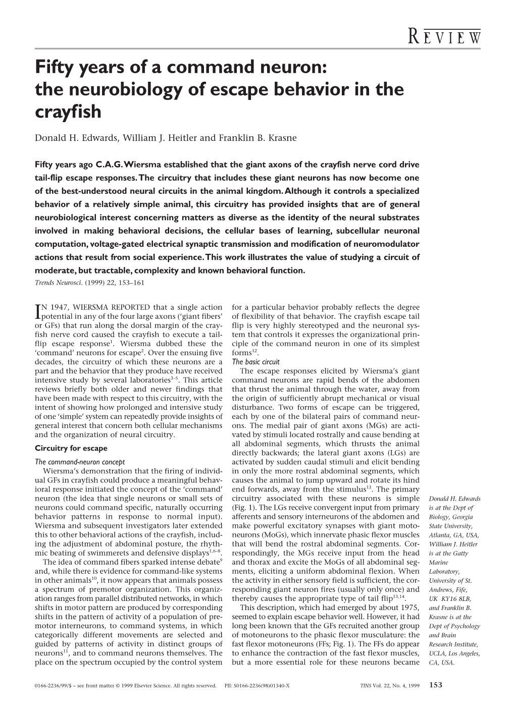 Fifty Years of a Command Neuron: the Neurobiology of Escape Behavior in the Crayfish