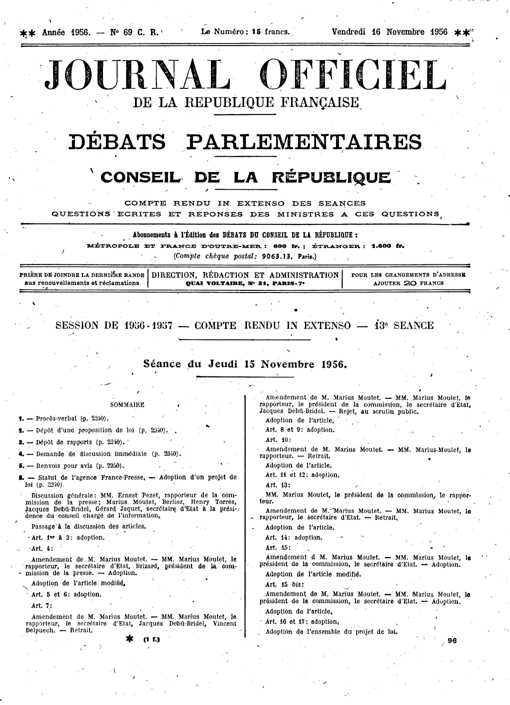 Journal Officiel \ De La République Française