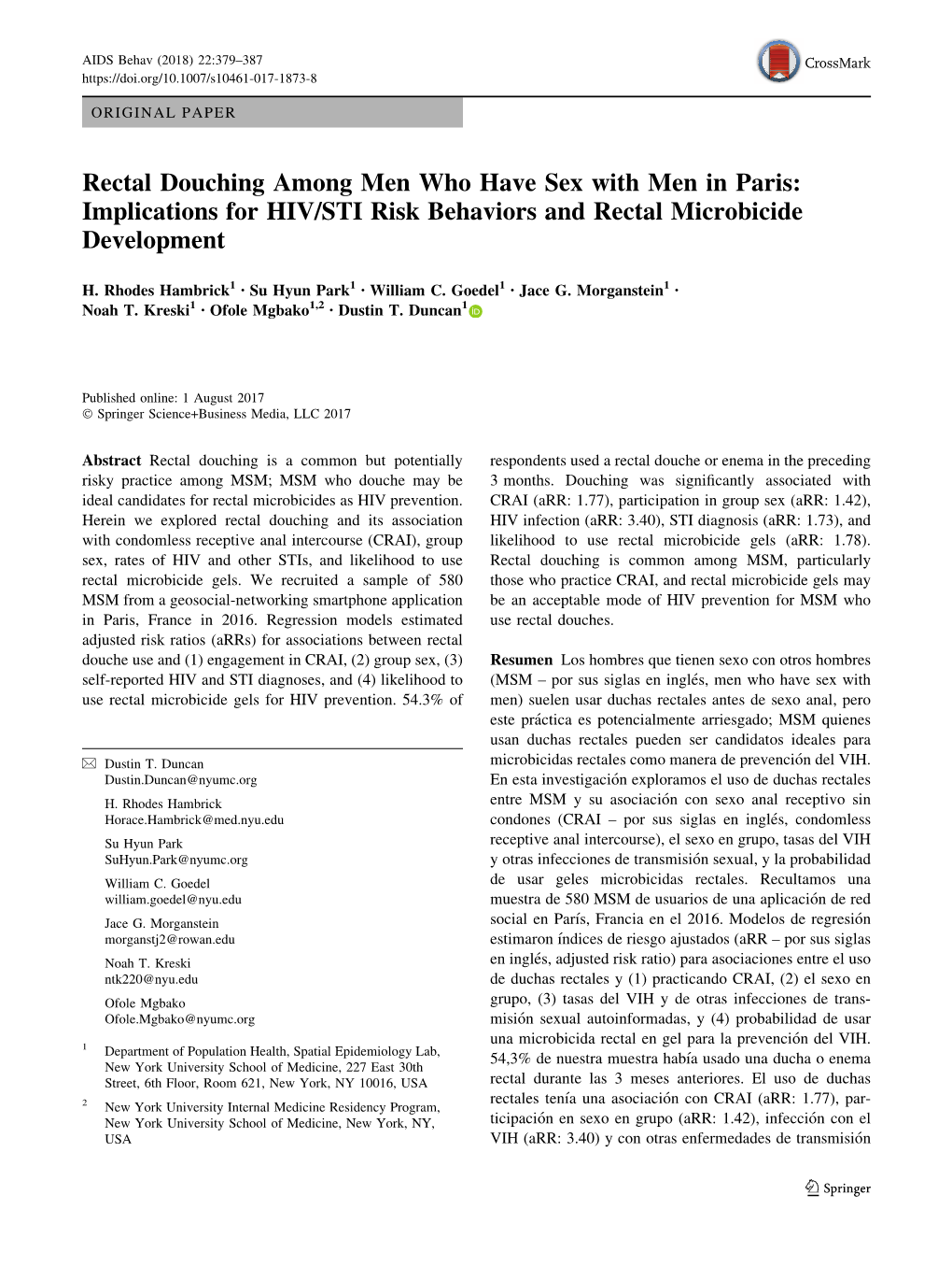 Implications for HIV/STI Risk Behaviors and Rectal Microbicide Development