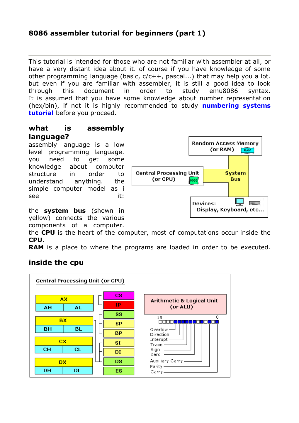 8086 Assembler Tutorial for Beginners (Part 1) What Is Assembly Language? Inside The