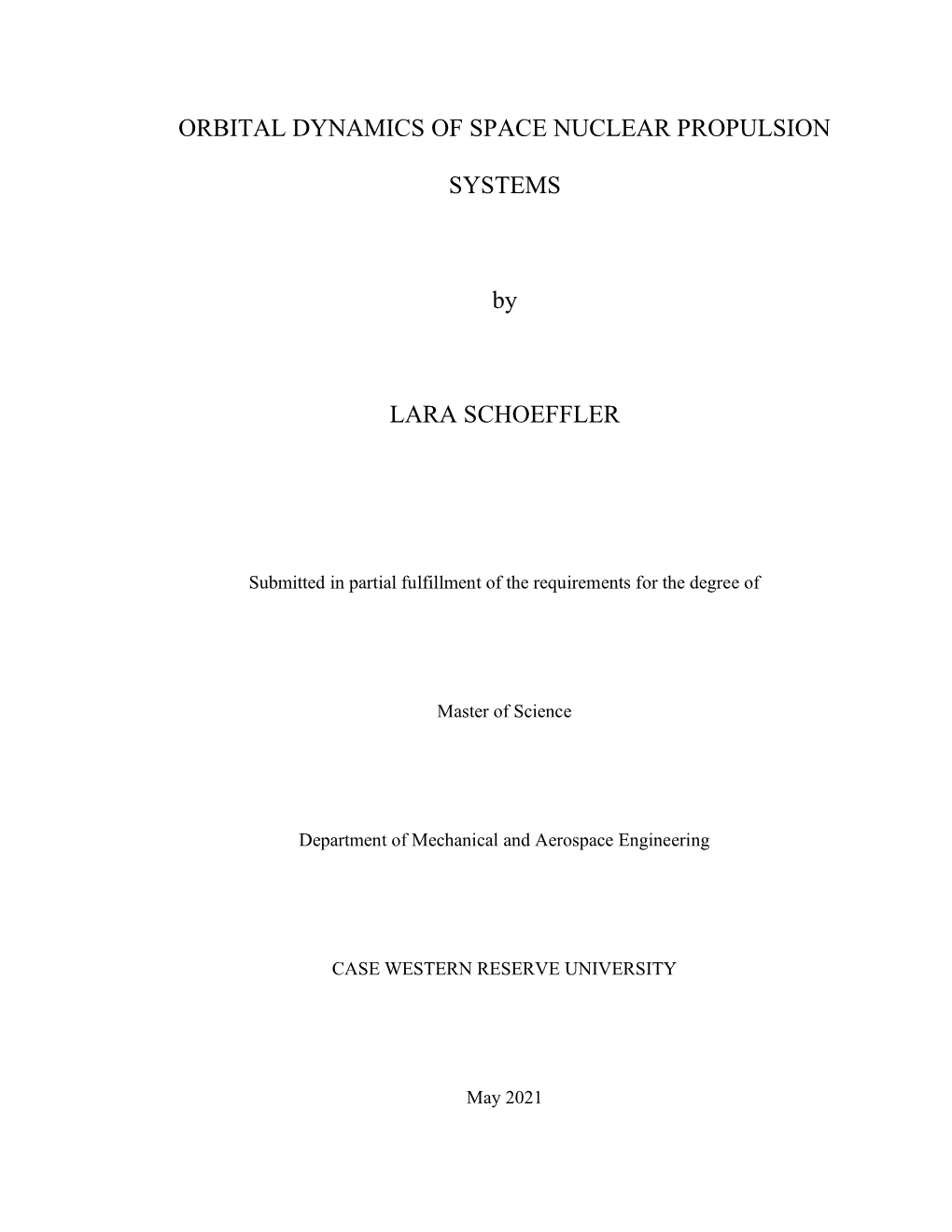 Orbital Dynamics of Space Nuclear Propulsion