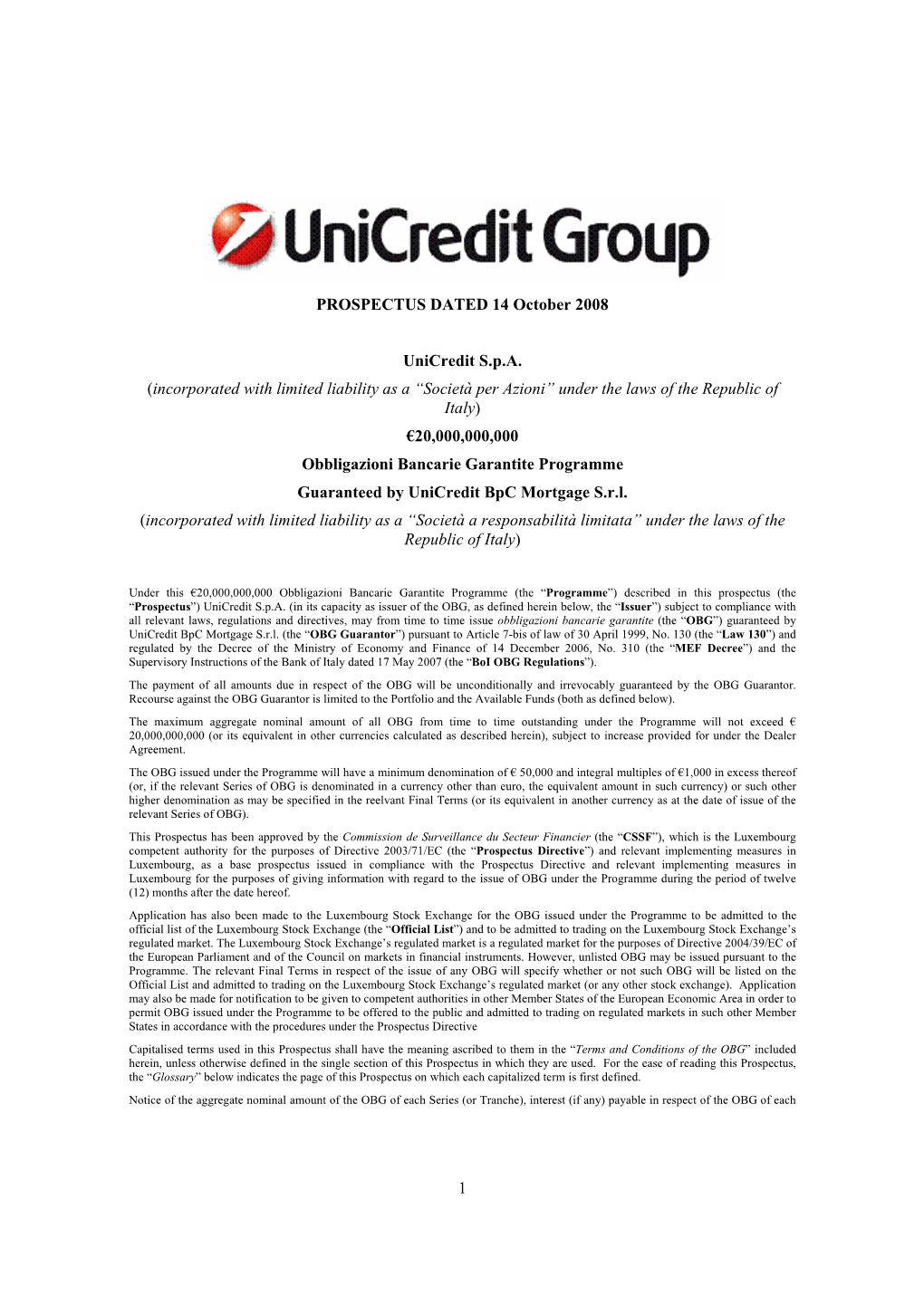 Unicredit S.P.A