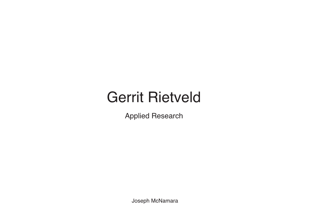Gerrit Rietveld Applied Research