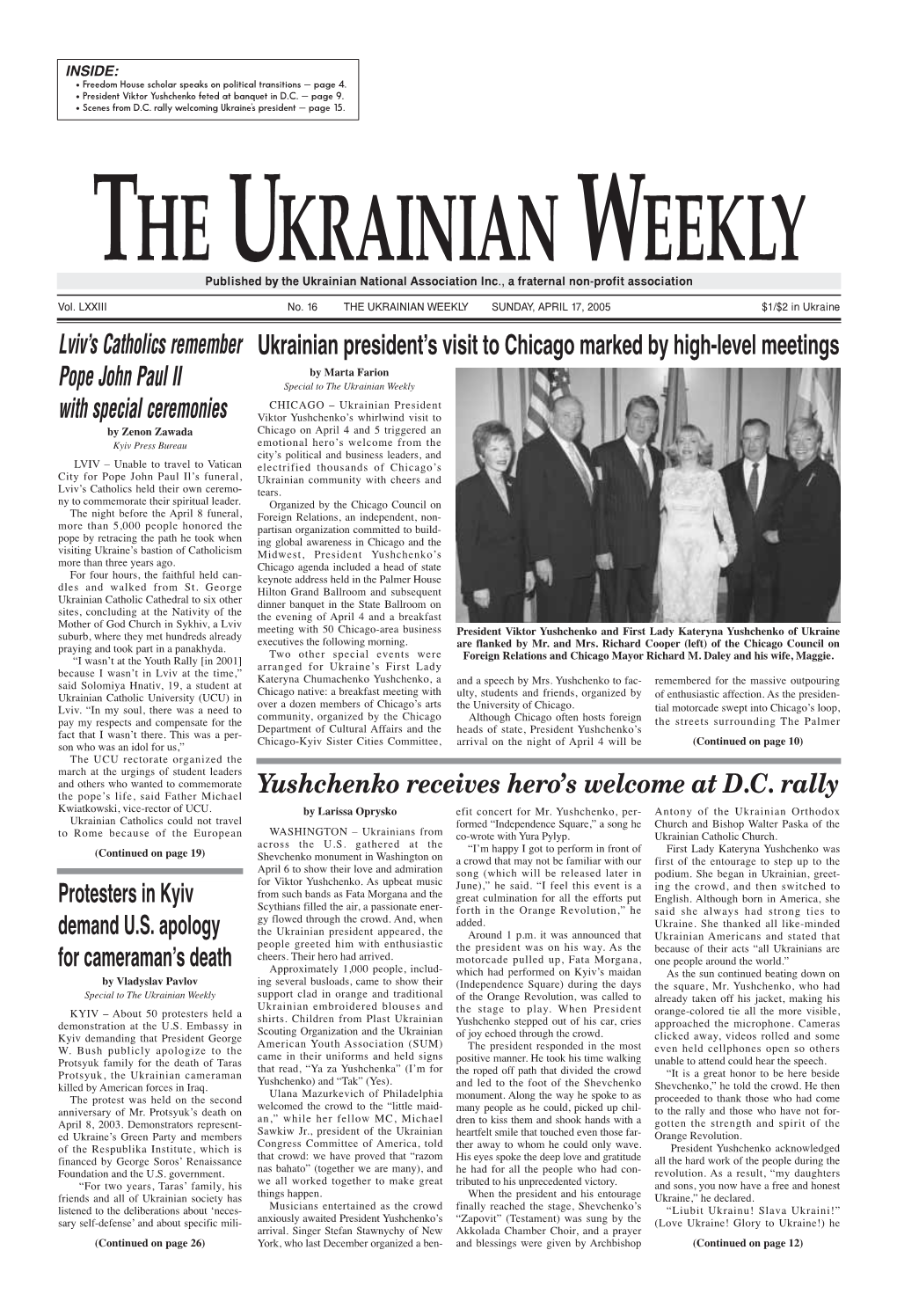 The Ukrainian Weekly 2005, No.16