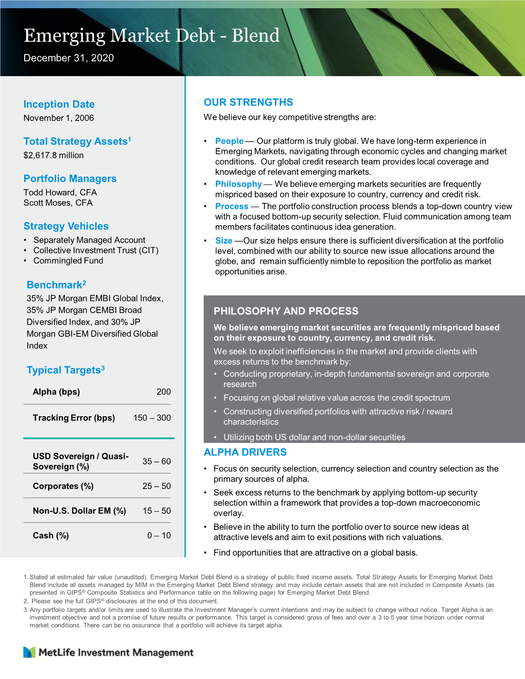 Emerging Market Debt Blend Is a Strategy of Public Fixed Income Assets