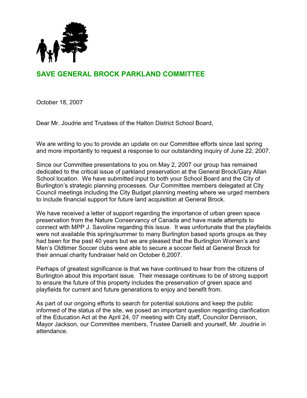 Save General Brock Parkland Committee