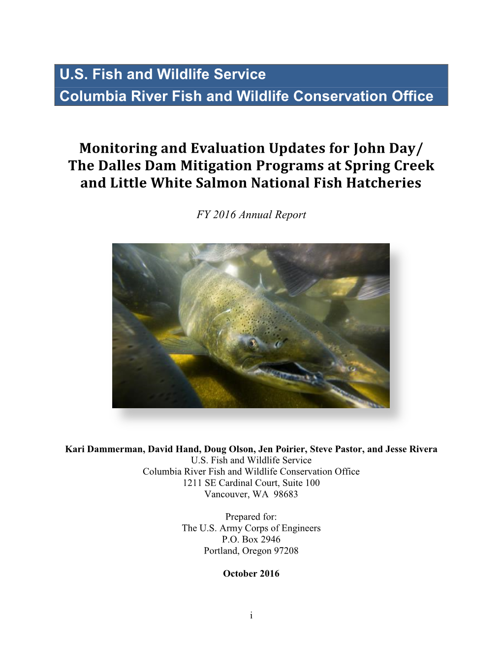 Monitoring and Evaluation Updates for John Day/The Dalles Dam Mitigation Programs at Spring Creek and Little White Salmon National Fish Hatcheries, Annual Report