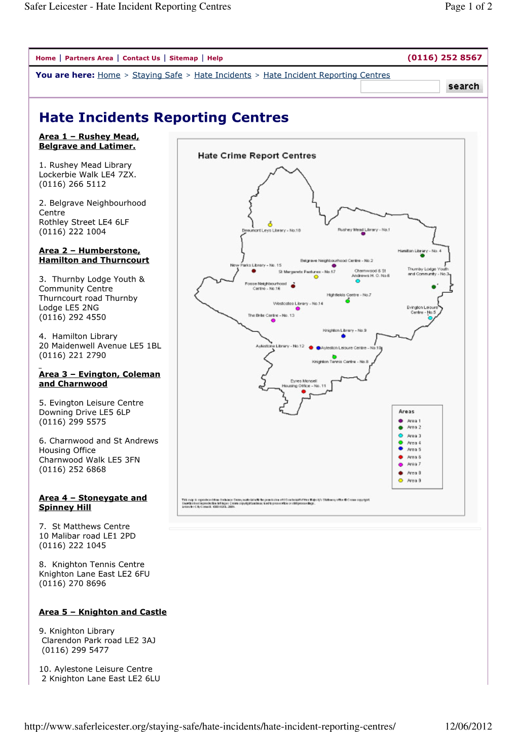 Hate Incidents Reporting Centres