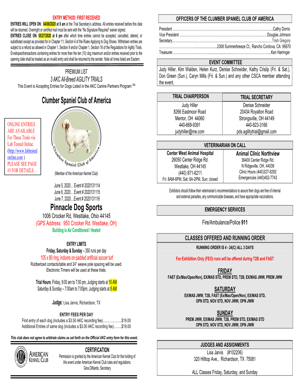 Clumber Spaniel Club of America Pinnacle Dog Sports