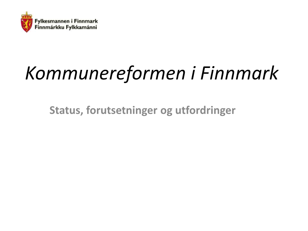 Kommunereform I Finnmark