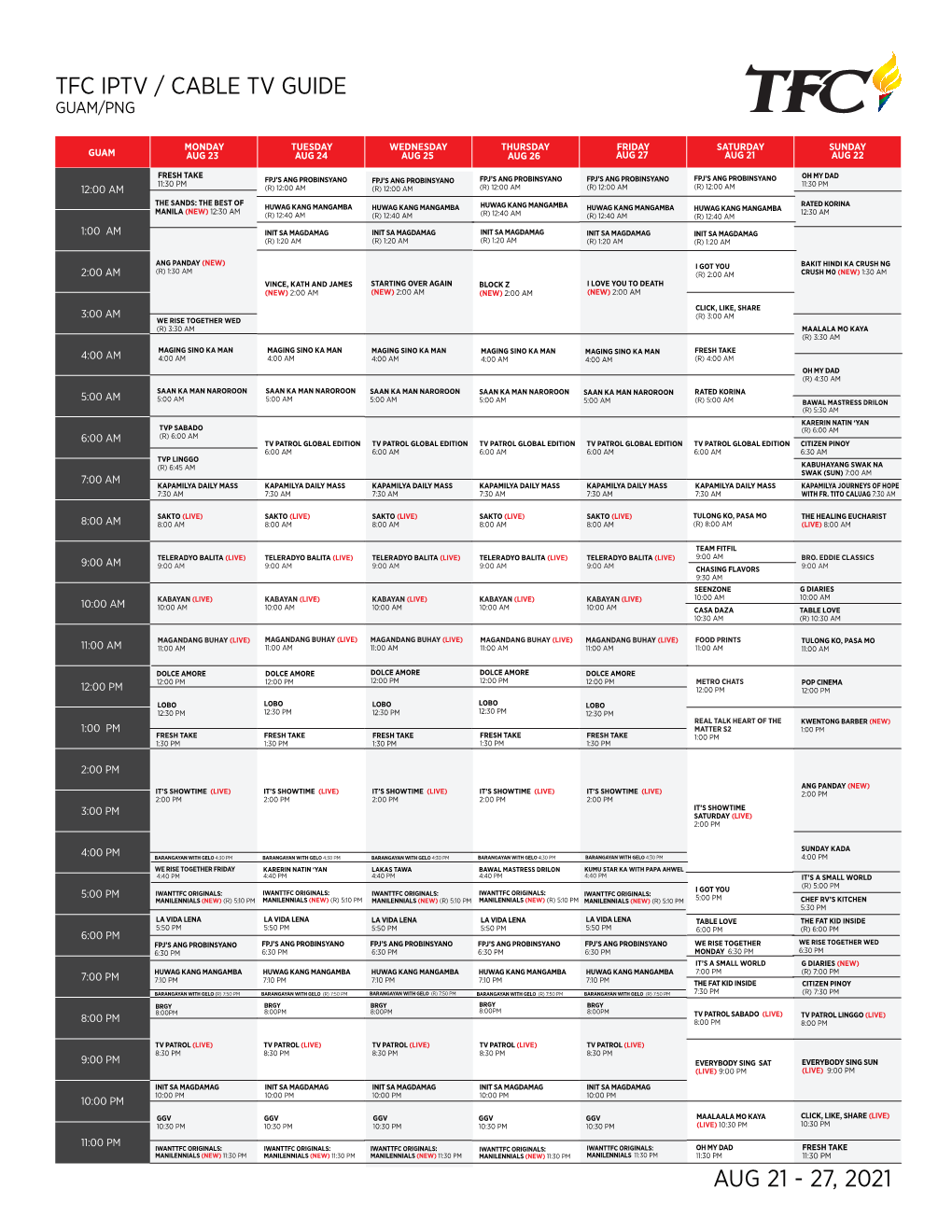 Tfc Tv Guide-Guam-Aug07-13