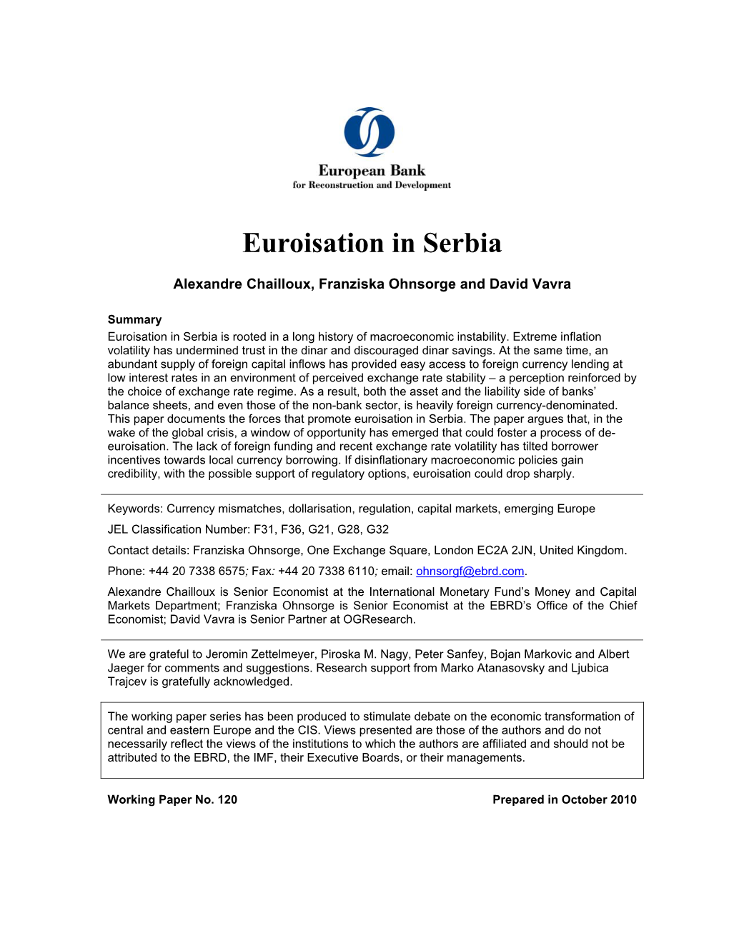 Euroisation in Serbia